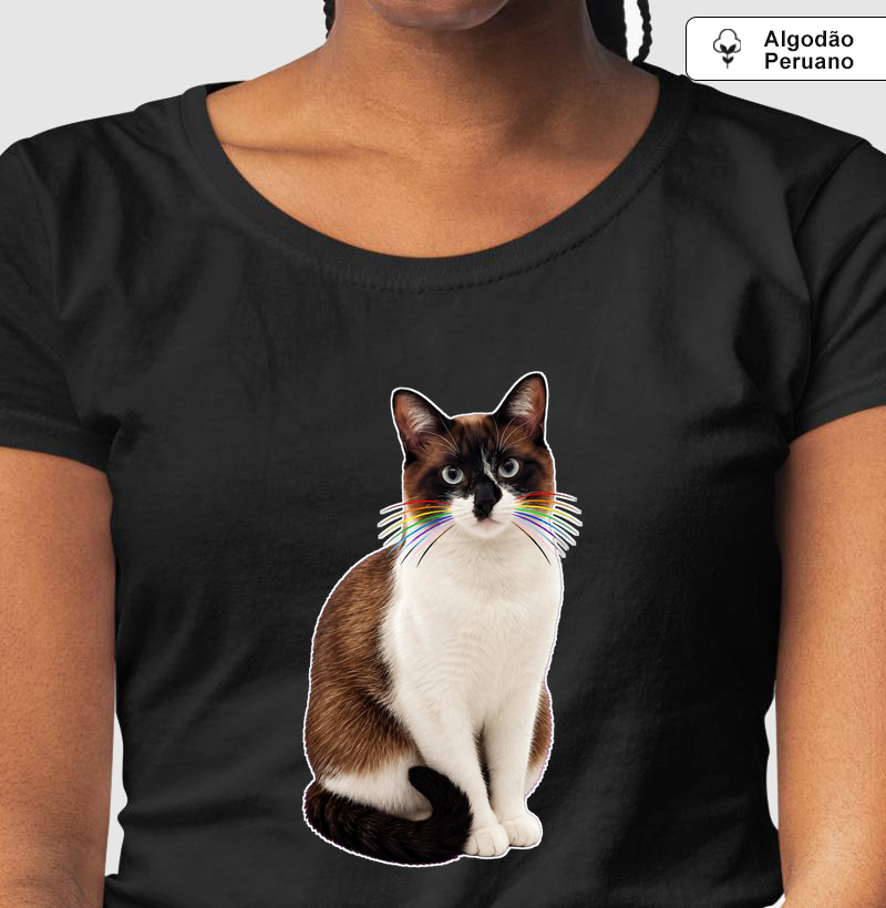 Gato malhado lgbtqiapn+ - Camiseta Algodão Peruano