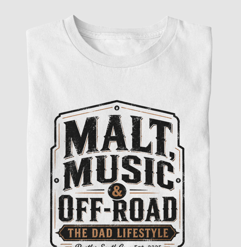 Camiseta Country Masculina Dia dos Pais Malt Music & Off-Road Rustler South Co.
