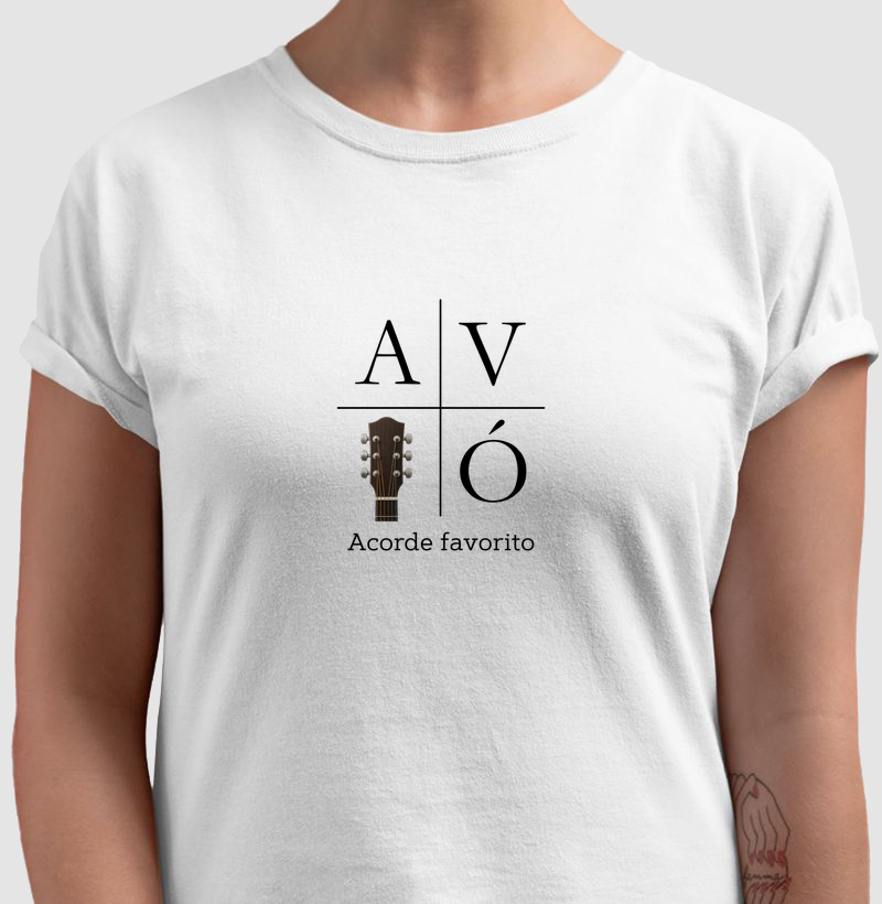 AVÓ, ACORDE FAVORITO (VIOLÃO) - Camiseta