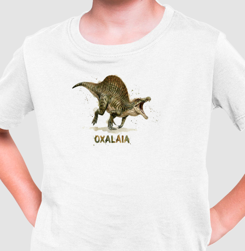 Camiseta Dinossauro Oxalaia Rugido Furioso Algodão Premium Dinoloco