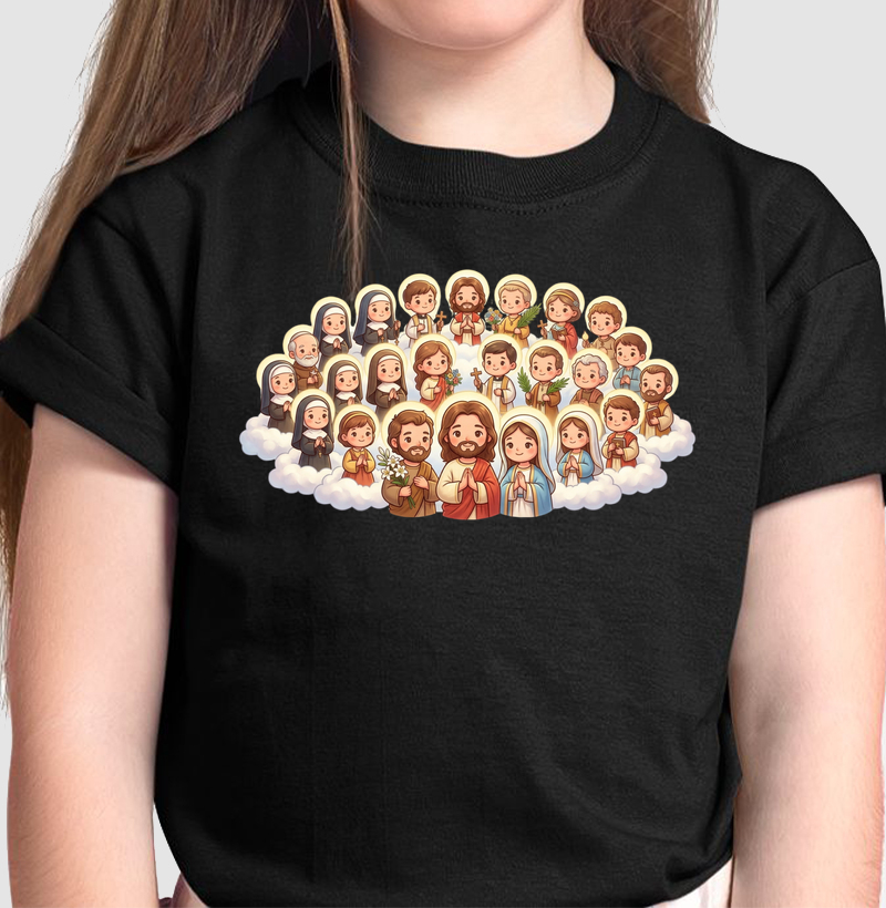 Camiseta Infantil Jesus e os Santos