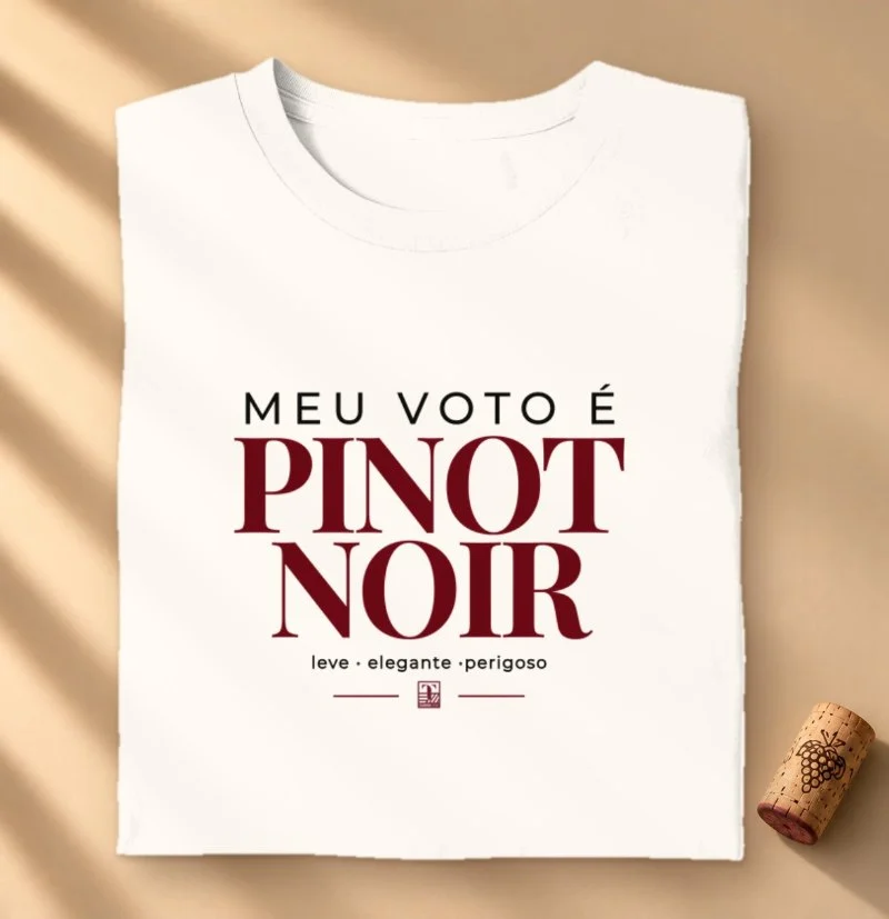 Camiseta “Meu Voto é Pinot Noir” – Wine Minimalista
