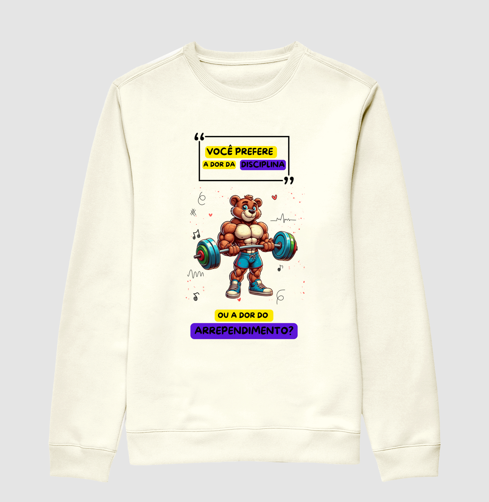 Urso Body Builder - Você prefere a dor da disciplina ou a dor do arrependimento?
