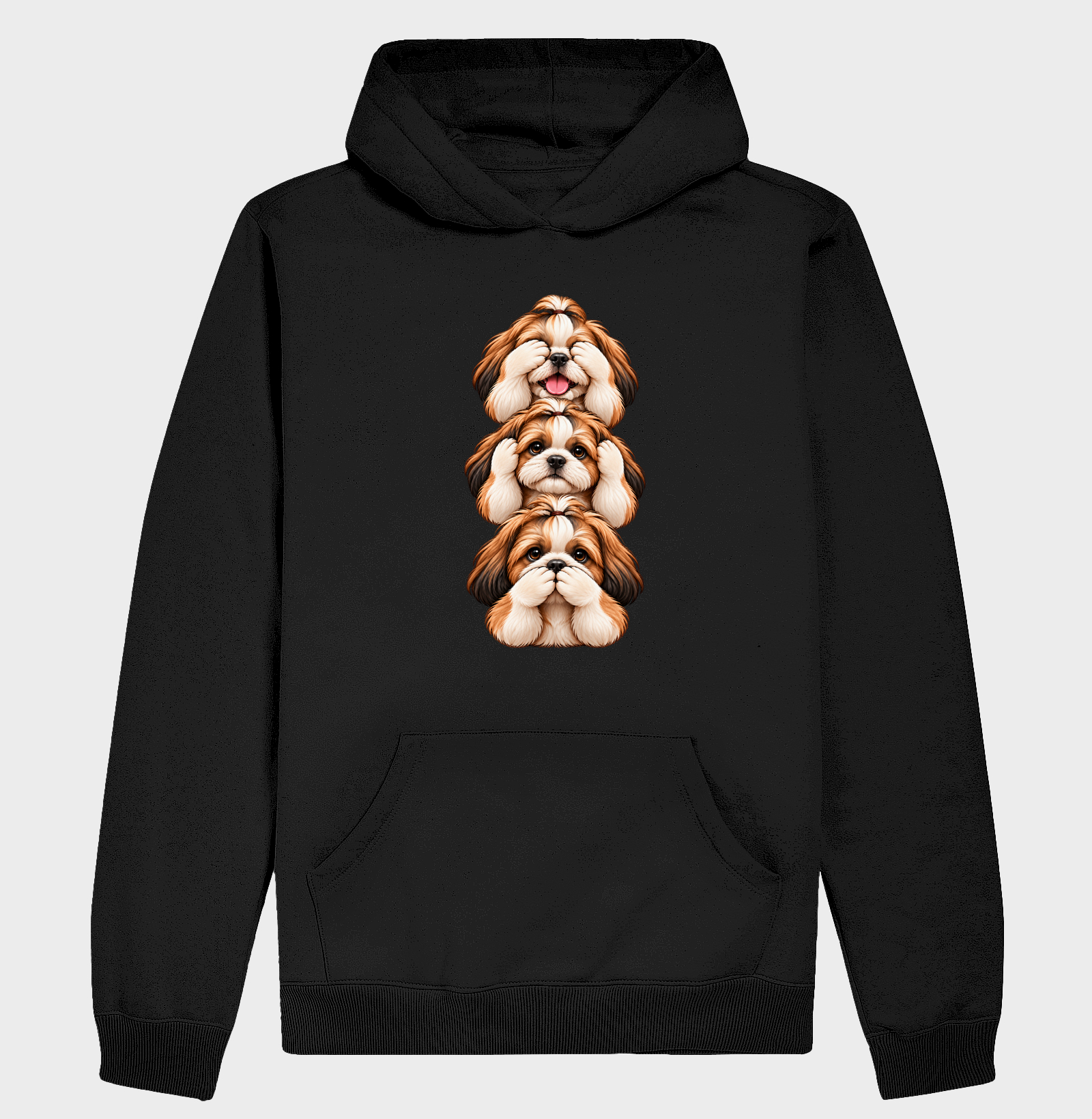 Ver, ouvir e falar versão Shih Tzu - Hoodie Moletom