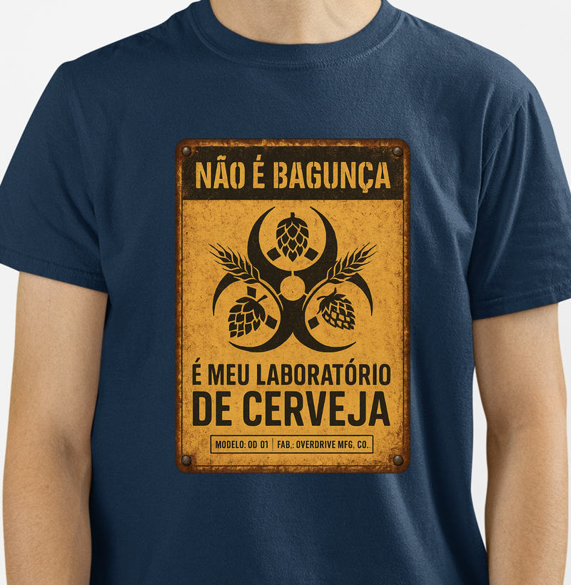 Camiseta Não é Bagunça É Meu Laboratório de Cerveja Vintage Homebrew