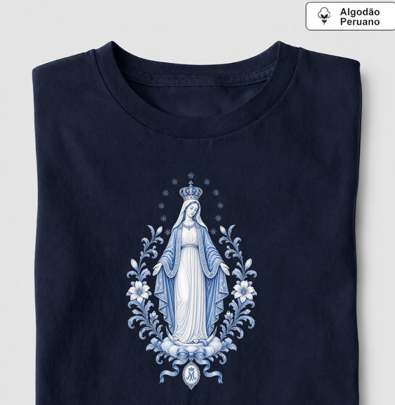 Virgem Maria blue - algodão peruano