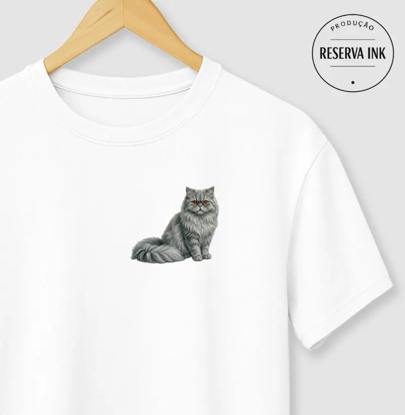 Gato Persa Cinza Minimalista
