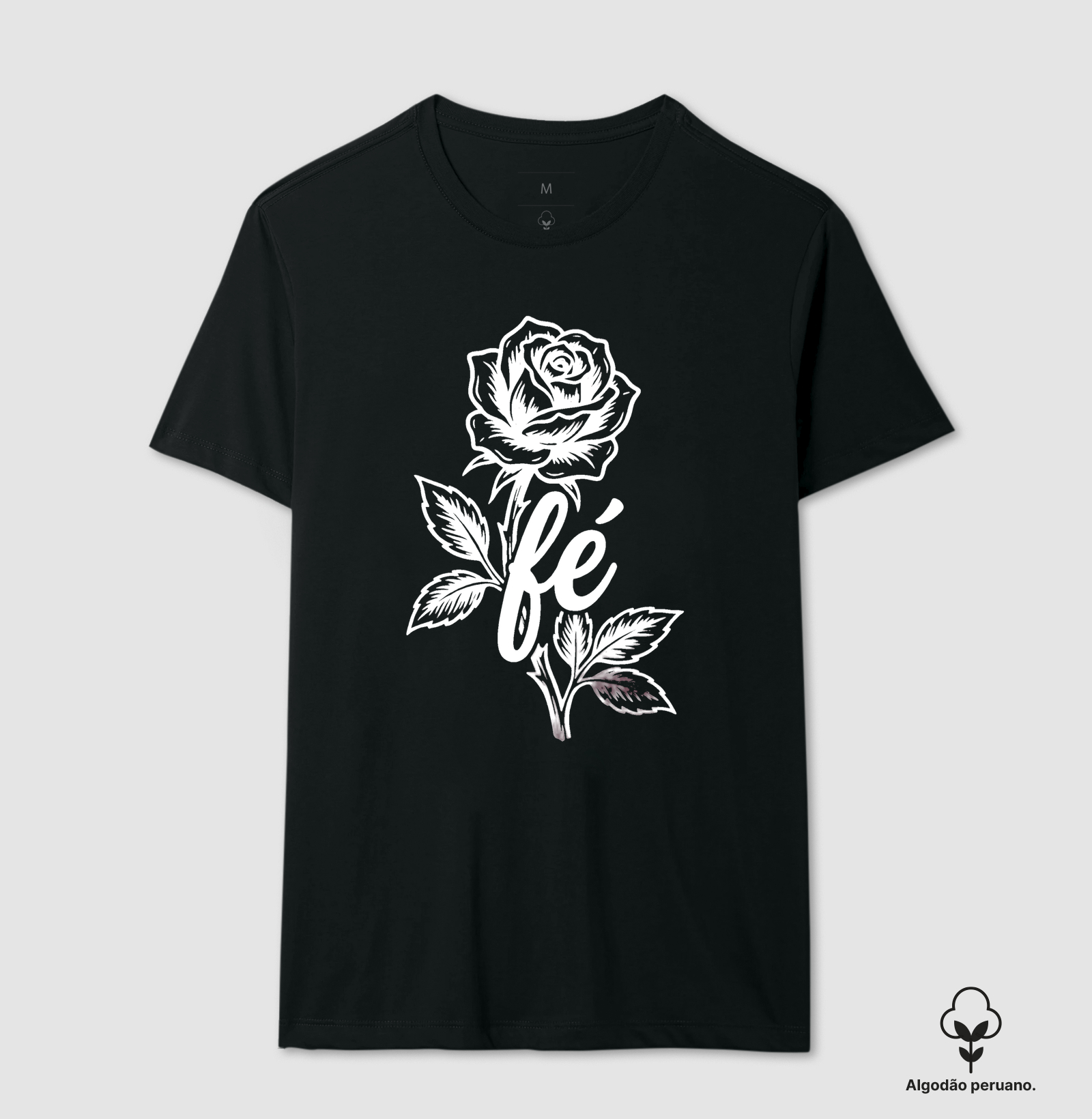 Fé Rosa - Camiseta Algodão Peruano