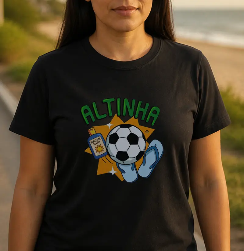 feminina de altinha estampa "kit praia" joga bonita