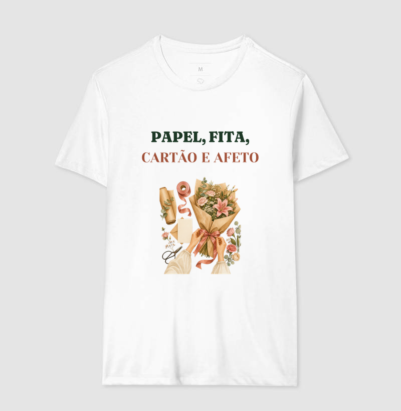 Camiseta Papel Fita Cartao e Afeto