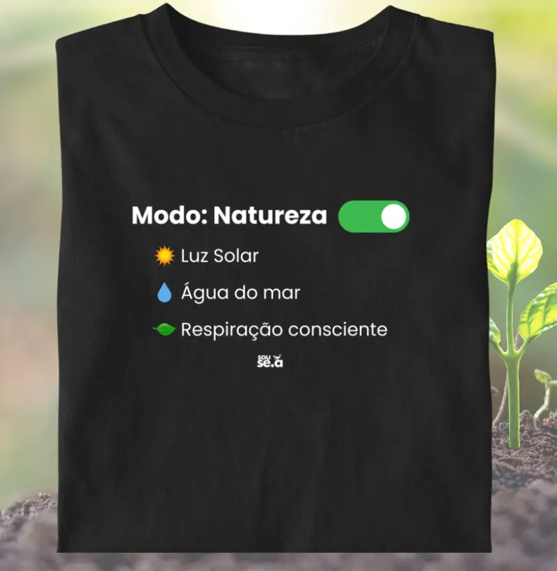 Modo natureza: Luz solar, agua do mar, respiração consciente