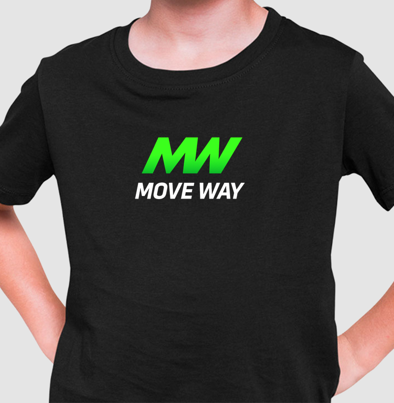 Camiseta Infantil MW Move Way. Coleção Kids. Meninos e Meninas. Algodão Premium.