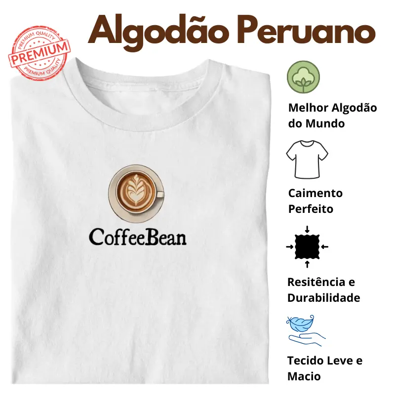 Camiseta CoffeeBean Logo Algodão Peruano