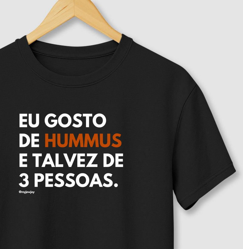 Eu gosto de hummus e talvez de 3 pessoas