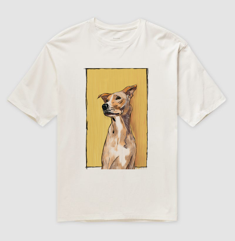 Camiseta Oversized Cachorro Caramelo