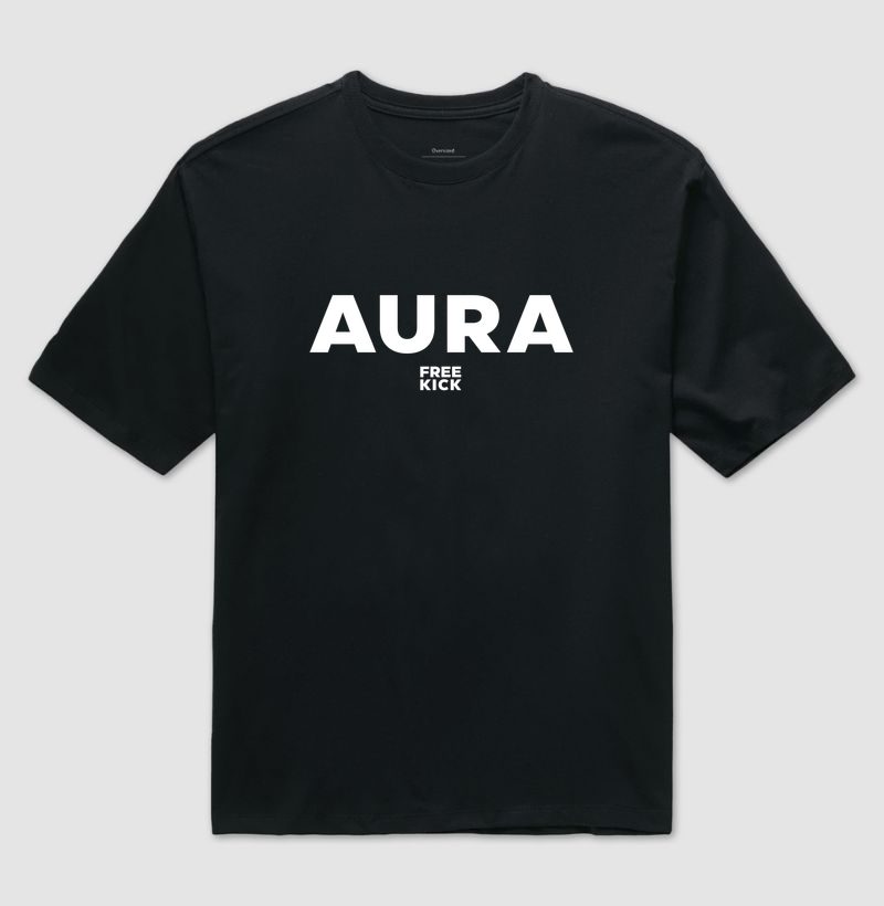 CAMISETA OVERSIZED FREE KICK AURA LOGO BRANCO