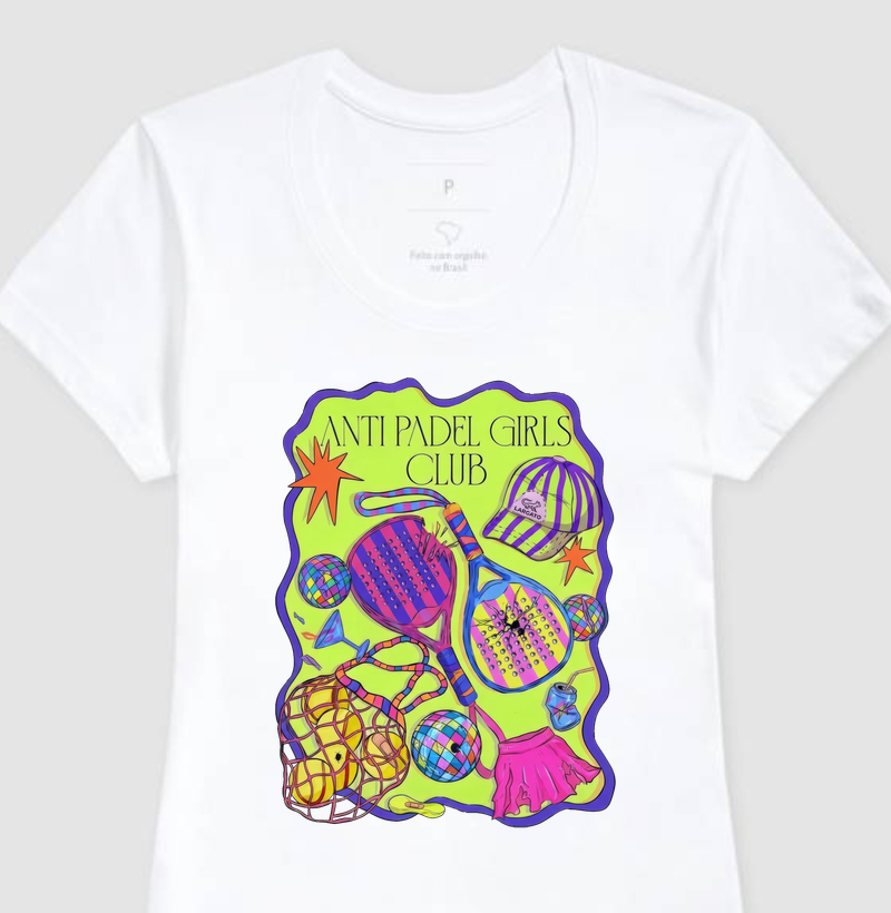 Camiseta Feminina Anti Padel Girls Club Retrô