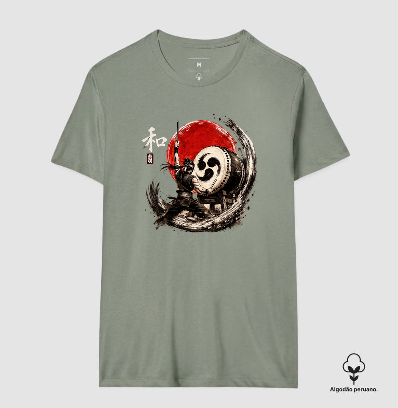 Força do Taiko - Camiseta Algodão Peruano