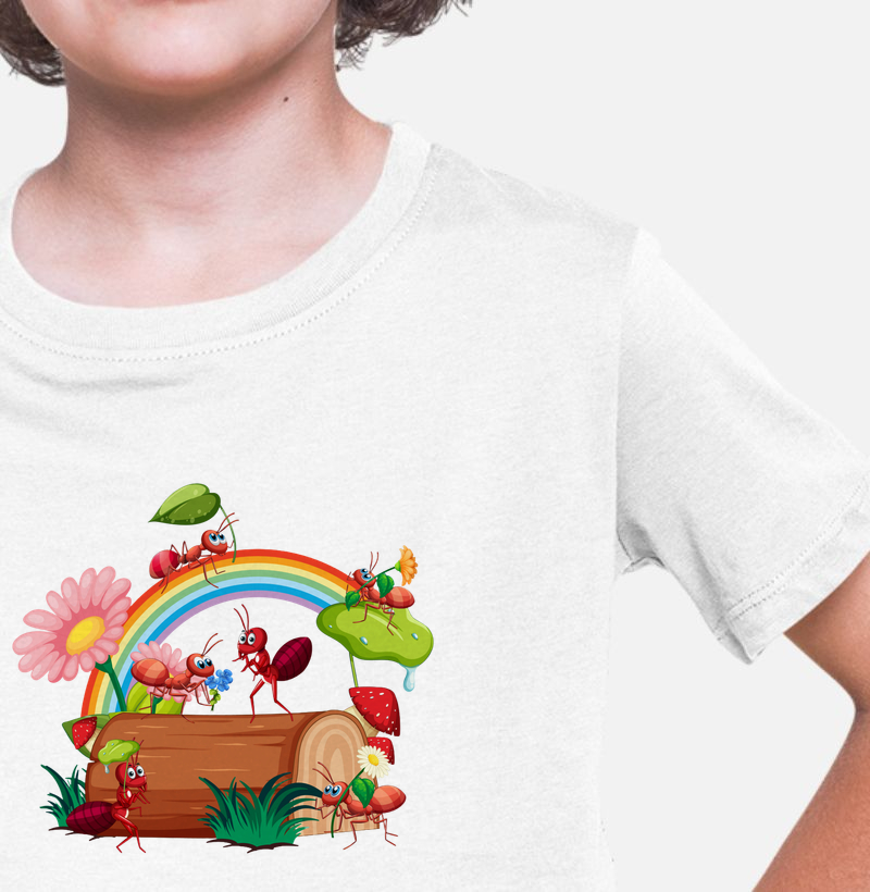 Camiseta Infantil Mundo Encantado. Coleção Kids. Meninos e Meninas. Algodão Premium