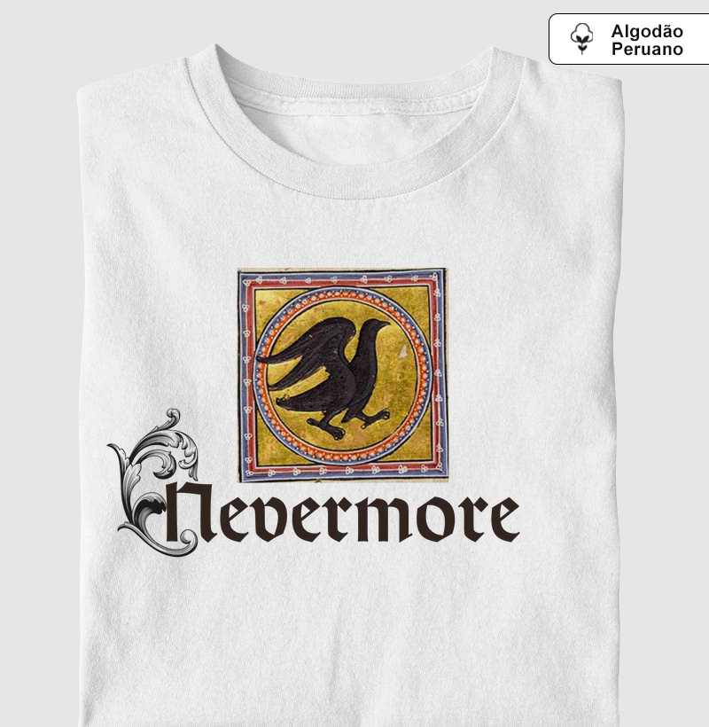 Camiseta Algodão Peruano O Corvo Medieval