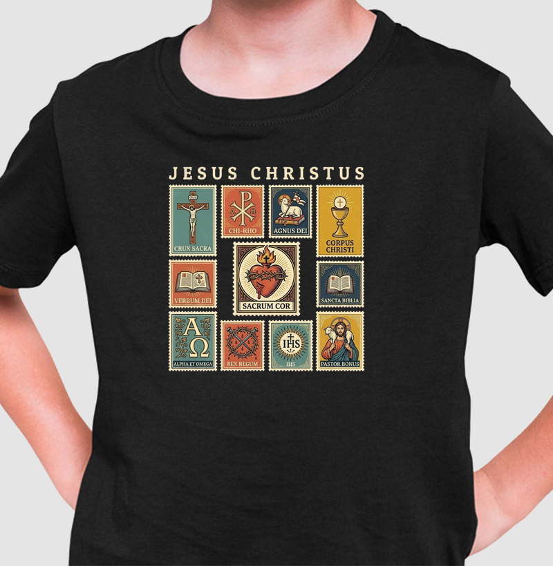 Camiseta Infantil Jesus Christus Selos