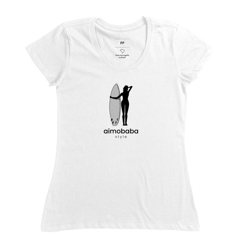 Camiseta Aimobaba Girl feminina branca