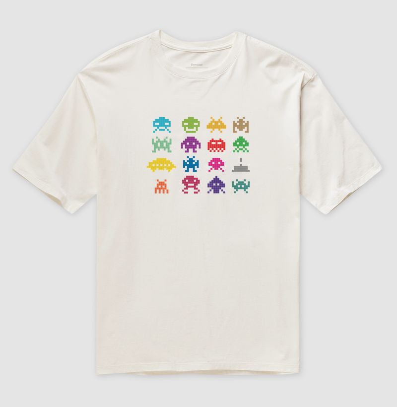 Color Pixel Aliens – Think Tee