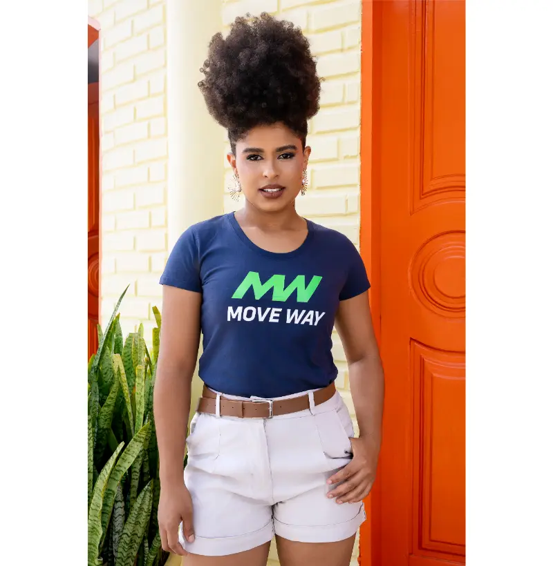 Camiseta MW Move Way. Masculino e feminino. Algodão Premium. Coleção Música.