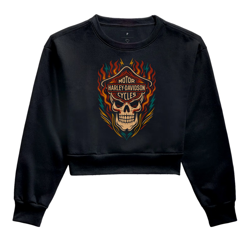 Skull Flames – Estilo Biker Clássico