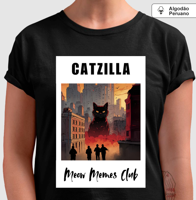 Camiseta, Algodão Peruano, CATZILLA