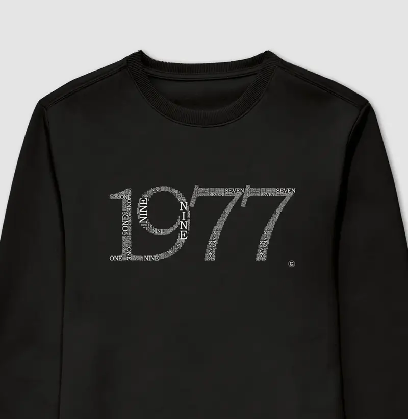 Moletom English Numbers 1977