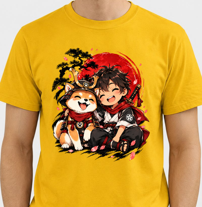 Pequeno Samurai & Shiba — Amigos de Honra - Camiseta
