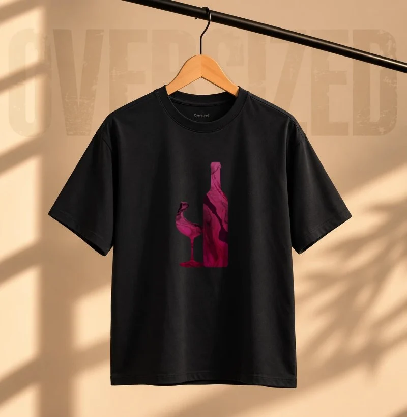 Camiseta Vinho Abstrato - Camiseta Oversized