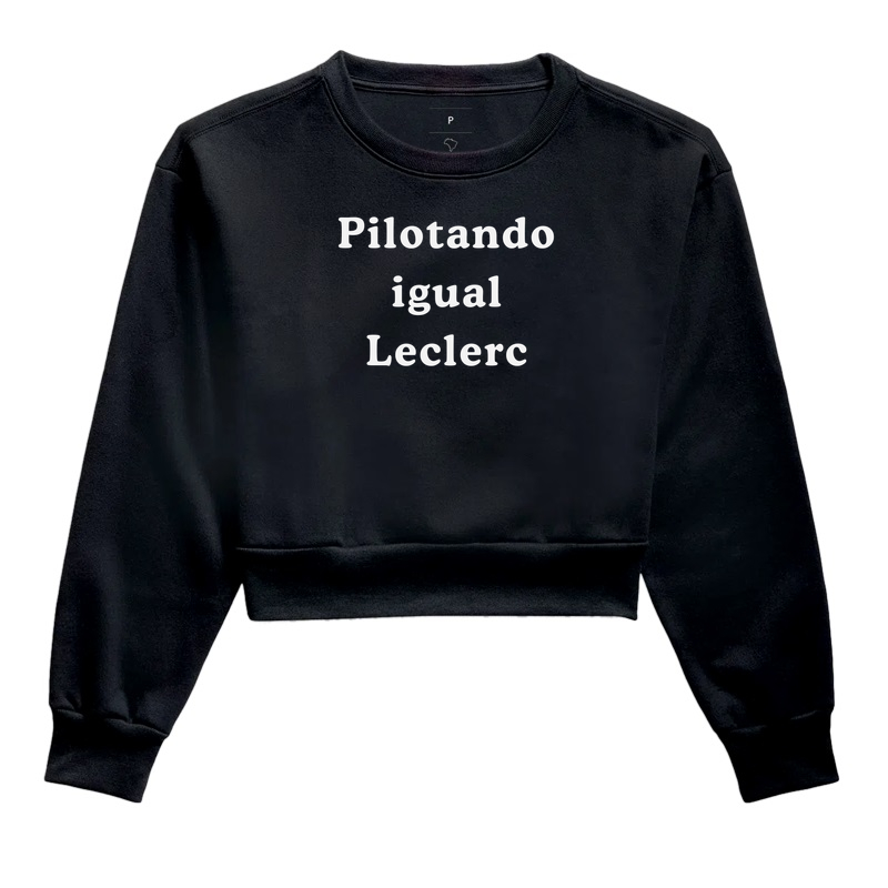 Pilotando igual o Leclerc - Cropped Moletom
