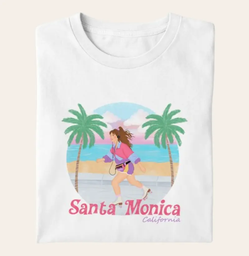Camiseta Algodão Premium - Santa Mônica Califórnia