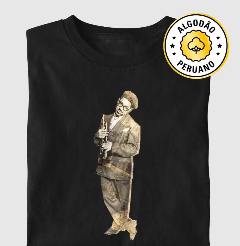 Dizzy Gillespie, N.Y., May 1947 - Colagem - Camiseta Algodão Peruano