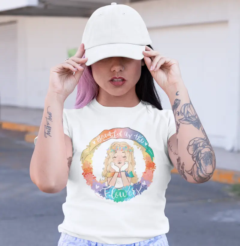 Camiseta Adulto Branca Beautiful Flowers by Luana Teruel