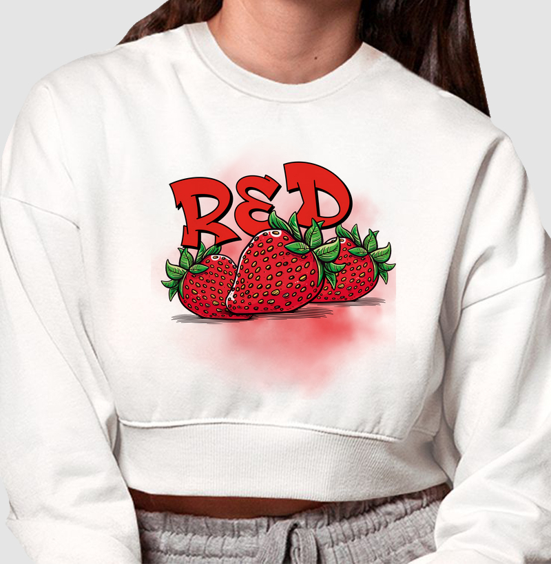 Moletom Cropped - Strawberry Vibes 