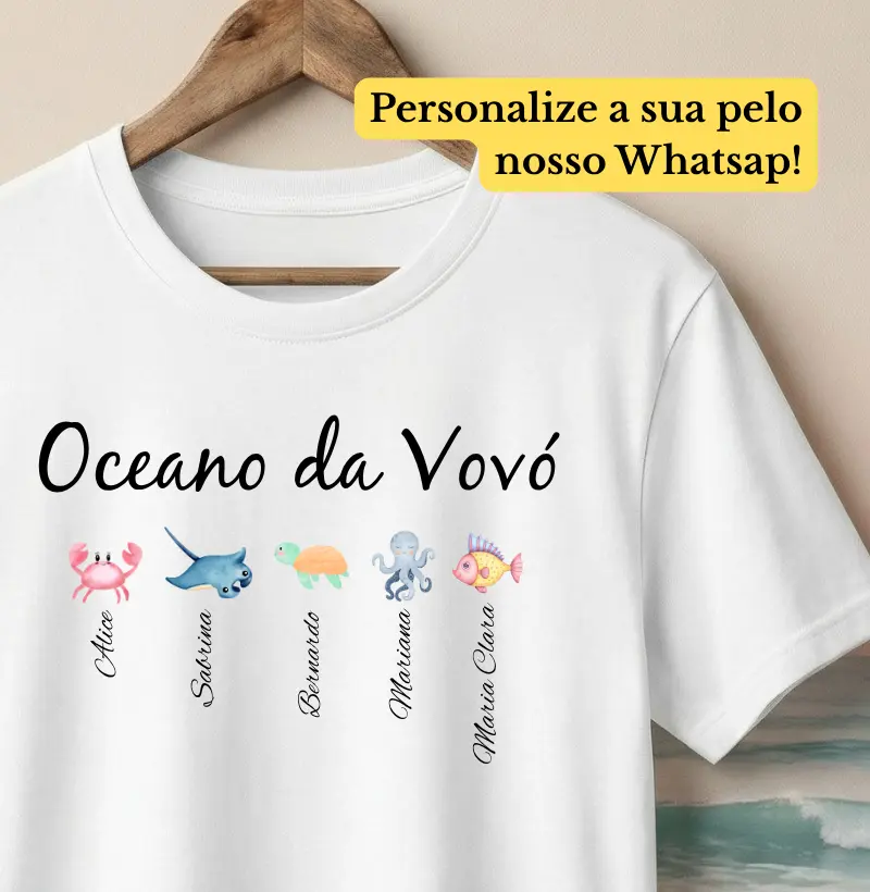 Oceano da Mamãe/Vovó - Personalizada - Algodão Peruano