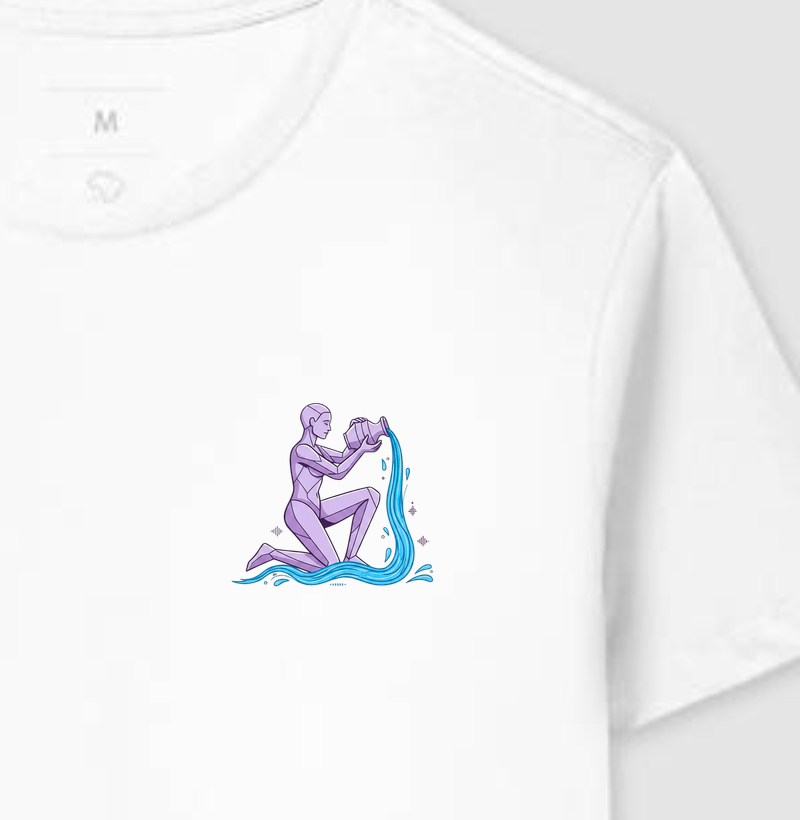 Signo de Aquário - Minimalista Geométrico