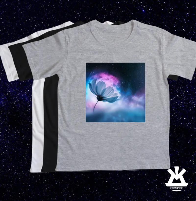 1008 Mini Camiseta Flor Espacial