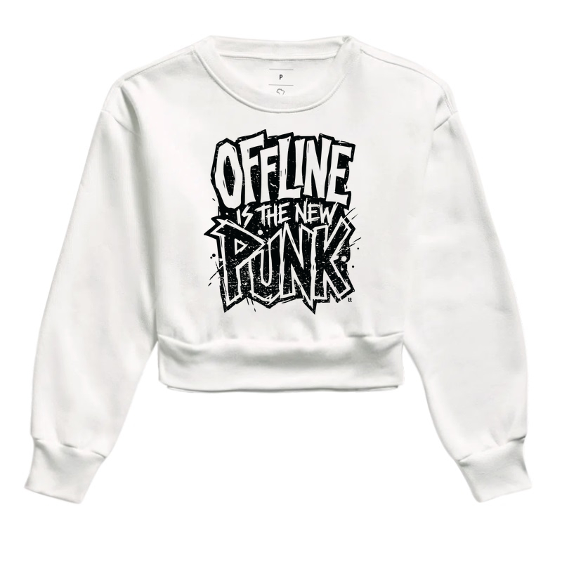 Cropped Moletom Offline is the New Punk