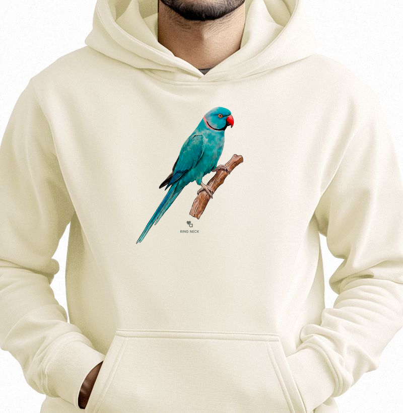Aves - Ring Neck Azul - Moletom Hoodie