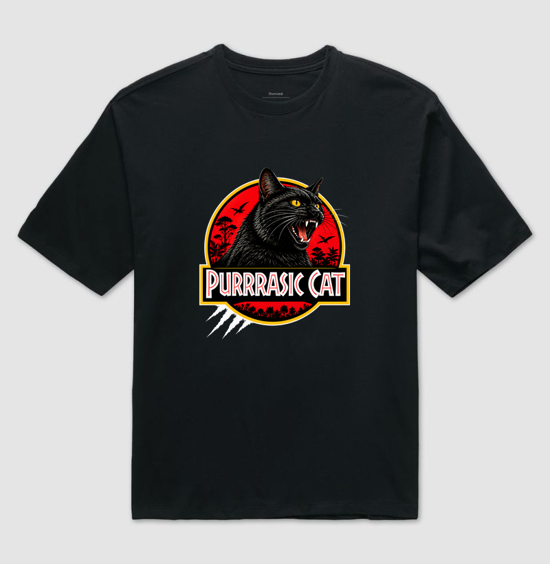 Purrrassic Cat - Camiseta Oversized