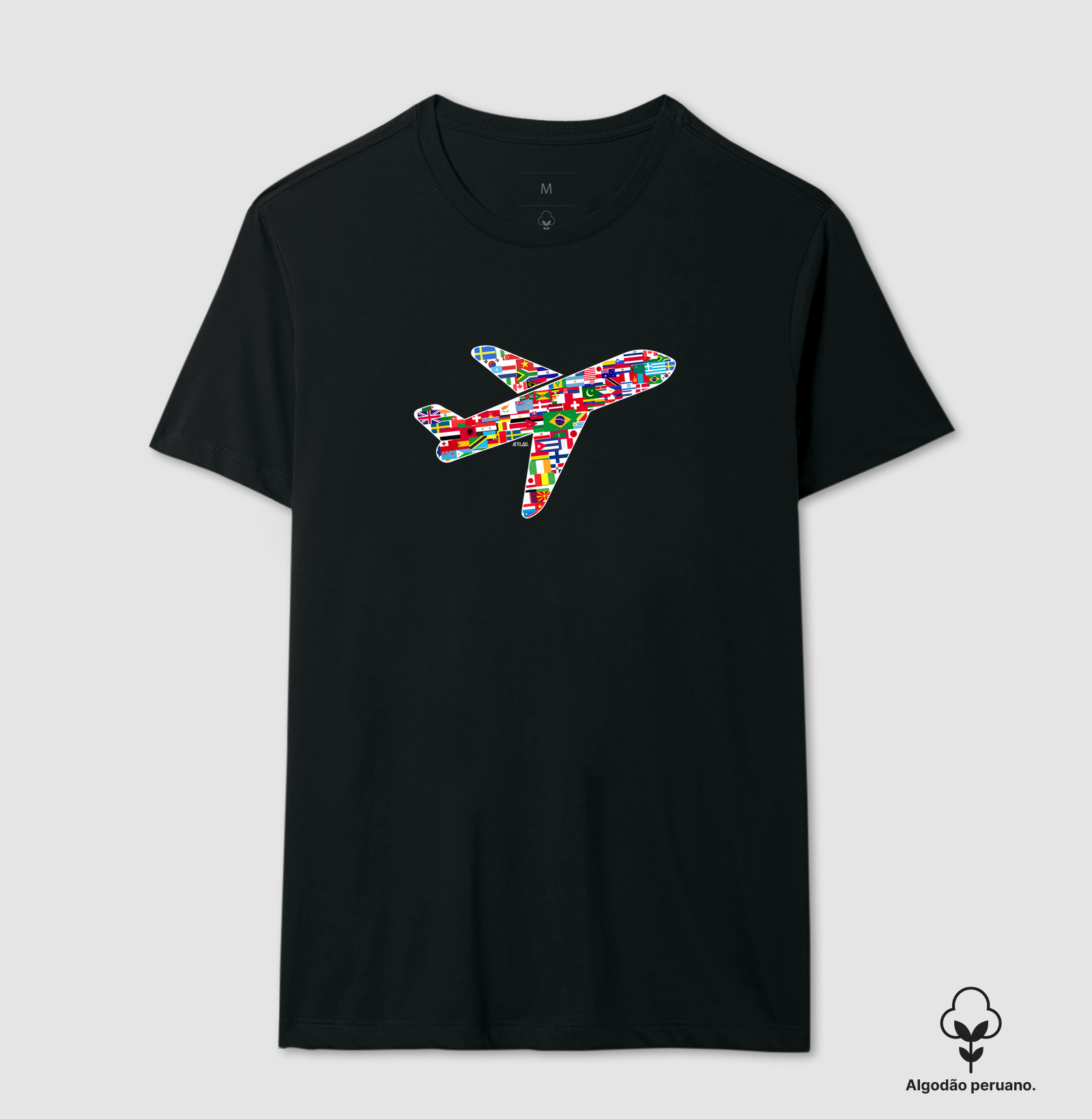 Avião de lado bandeiras