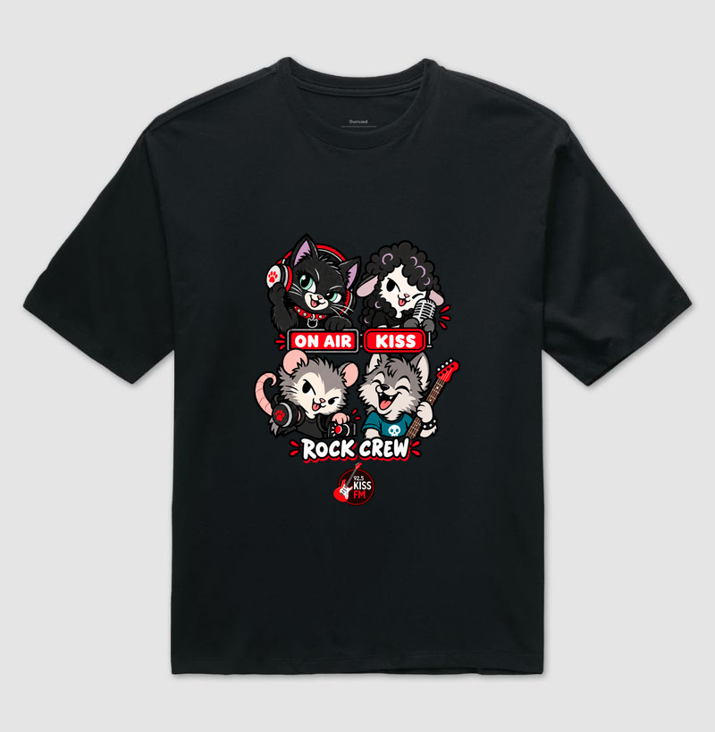 Kiss Little Rock Crew - Camiseta Oversized