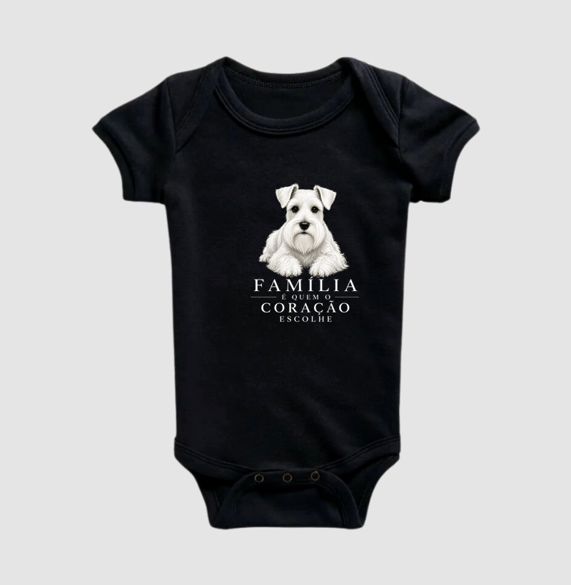 Schnauzer Branco - Família - Body Infantil
