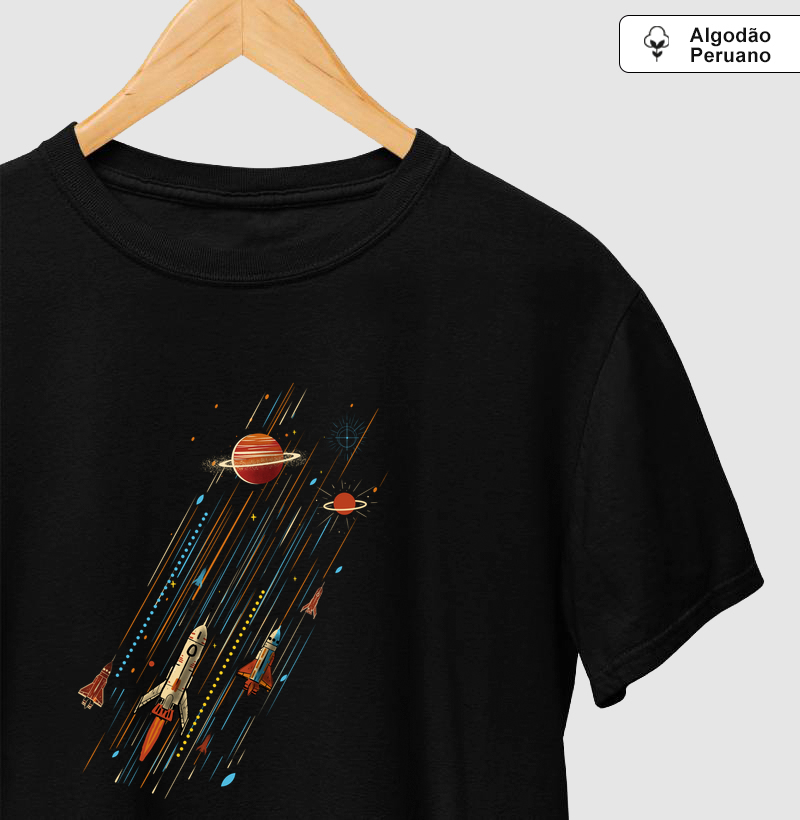 Camiseta Space Travel is Cool Algodão Peruano