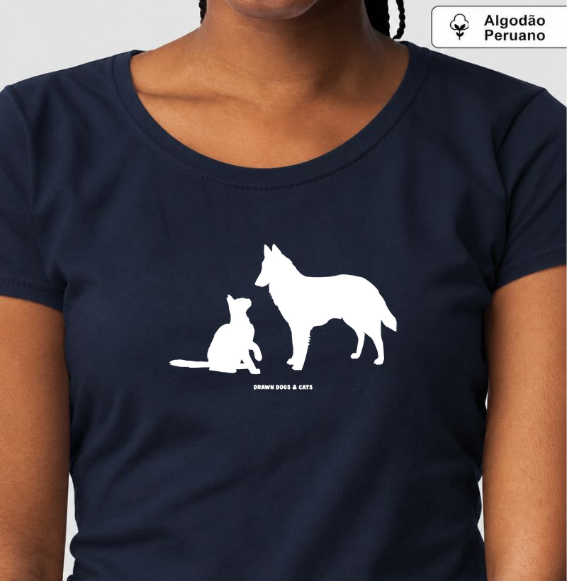 Silhueta gato e pastor