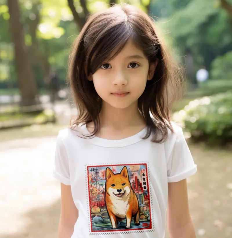 Shiba Inu Postal Stamp Kids